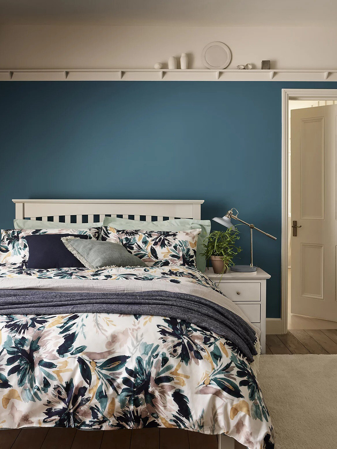 Buy Marks & Spencer Navy Blue Solid Pre Filled Cushion Cushions for