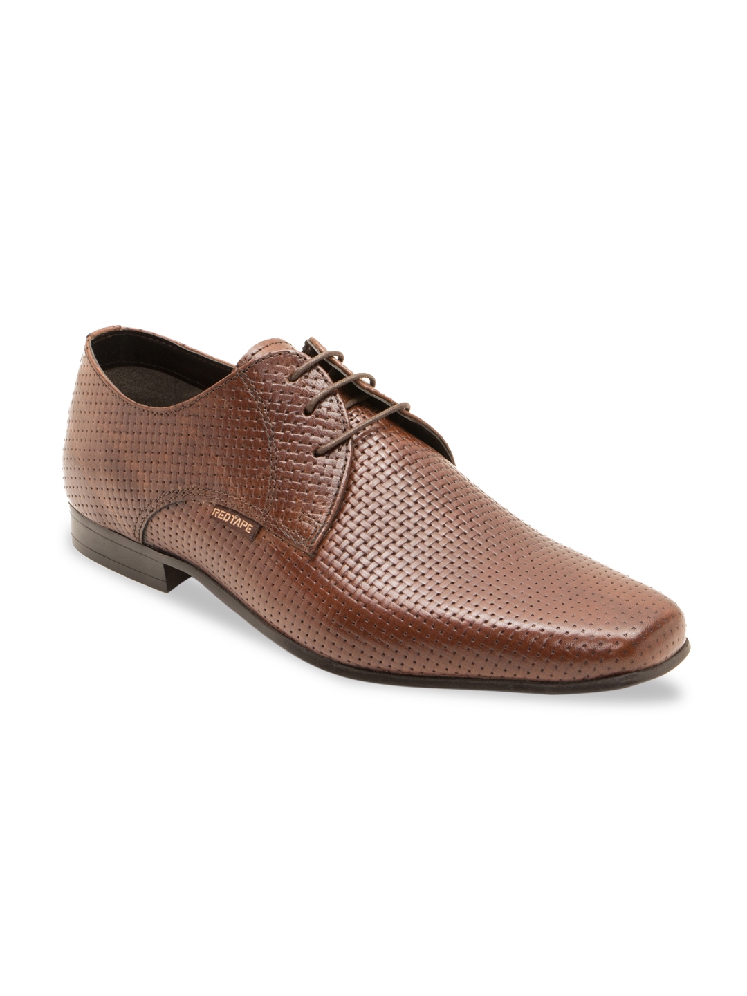 red tape men's dark brown derby shoes