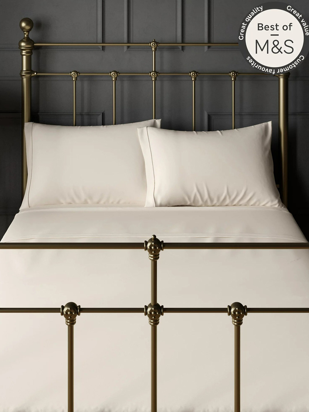 Buy Marks & Spencer Cream Coloured Set Of 2 Cotton Pillow Covers