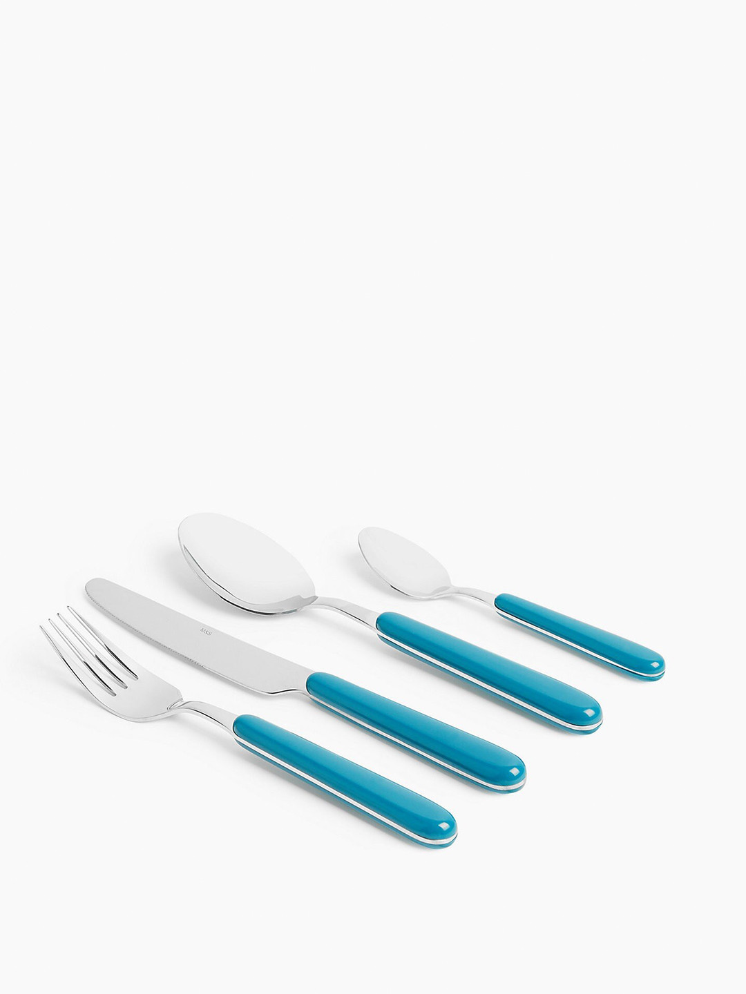 Buy Marks & Spencer Set Of 16 Teal & White Stainless Steel Mixed