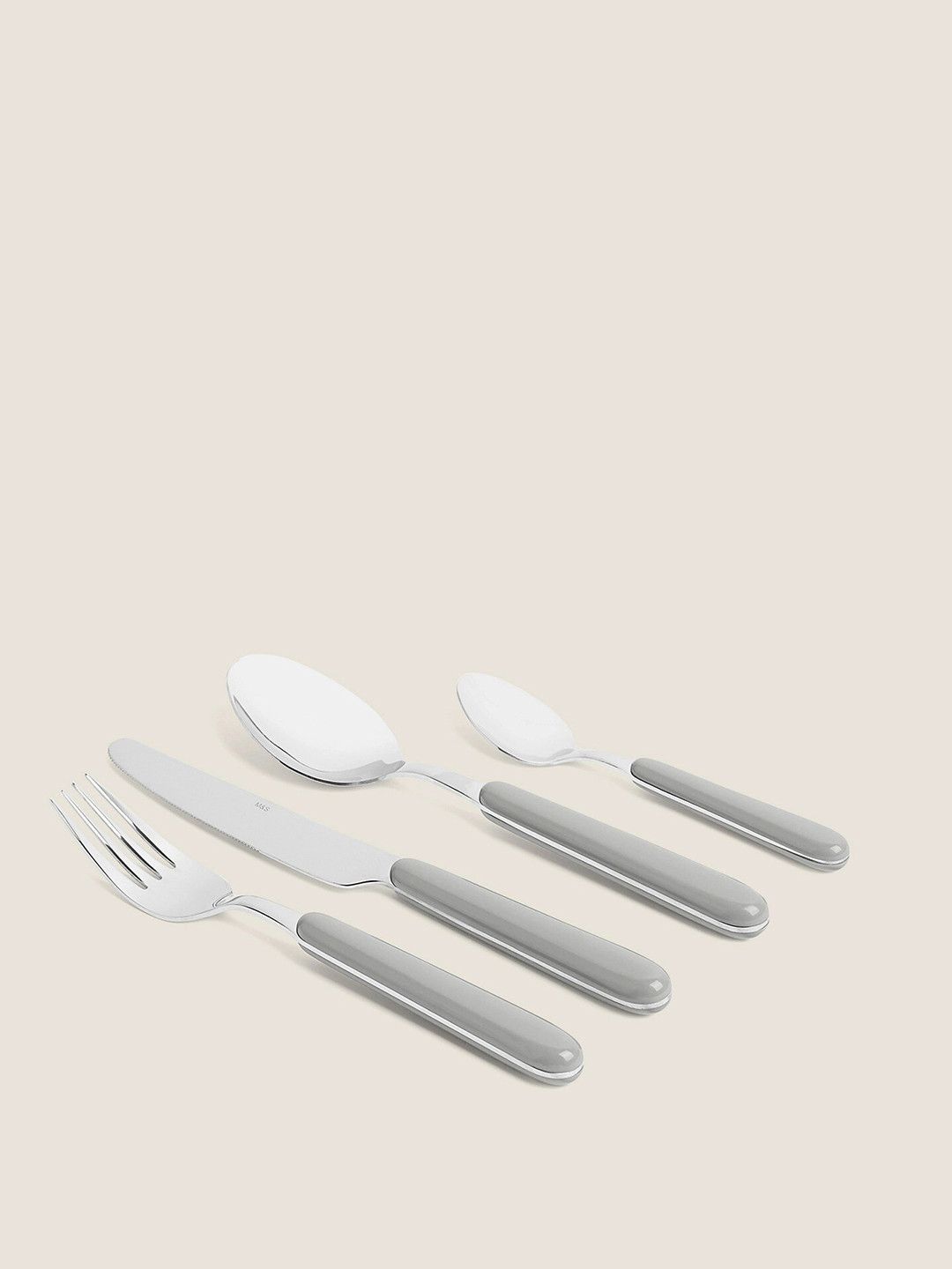 Buy Marks & Spencer Set Of 16 Grey & Blue Stainless Steel Cutlery Set