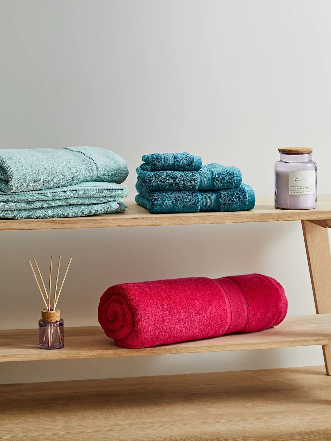 Buy Marks & Spencer Teal Blue Solid 550GSM Pure Cotton Bath Towel