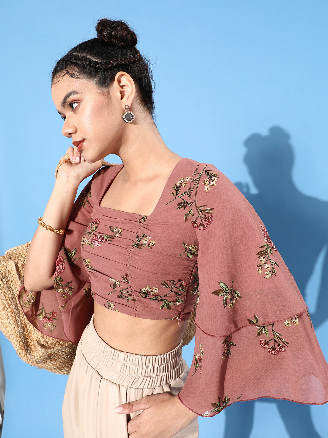 Buy KASSUALLY Women Pretty Pink Floral Bustier Top Tops for Women 17283730 Myntra