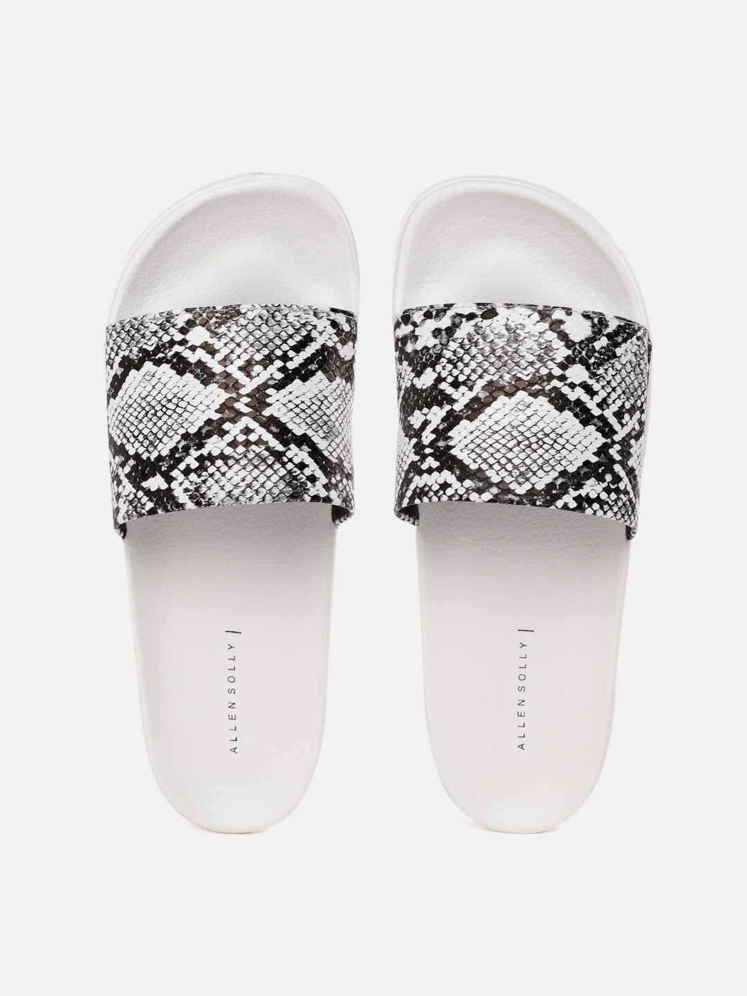 Buy Allen Solly Women White & Black Snake Print Sliders - Flip Flops for Women 17284384 | Myntra