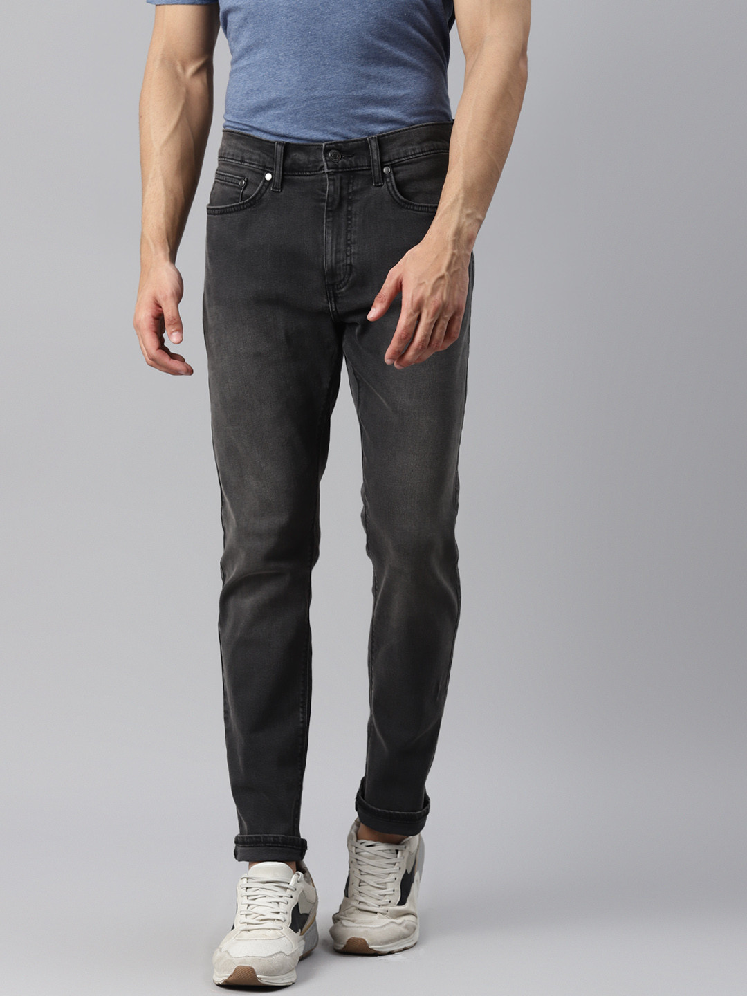 Buy Marks & Spencer Men Charcoal Slim Fit Light Fade Stretchable Jeans
