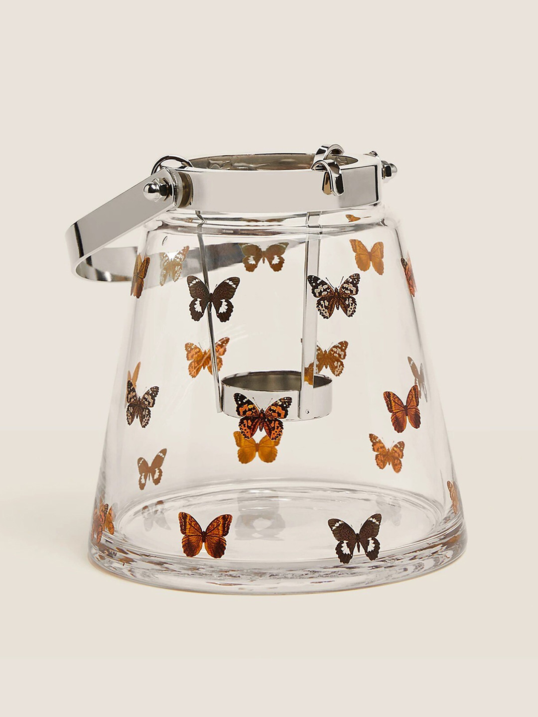 Buy Marks & Spencer Transparent Butterfly Printed Glass Candle Holder