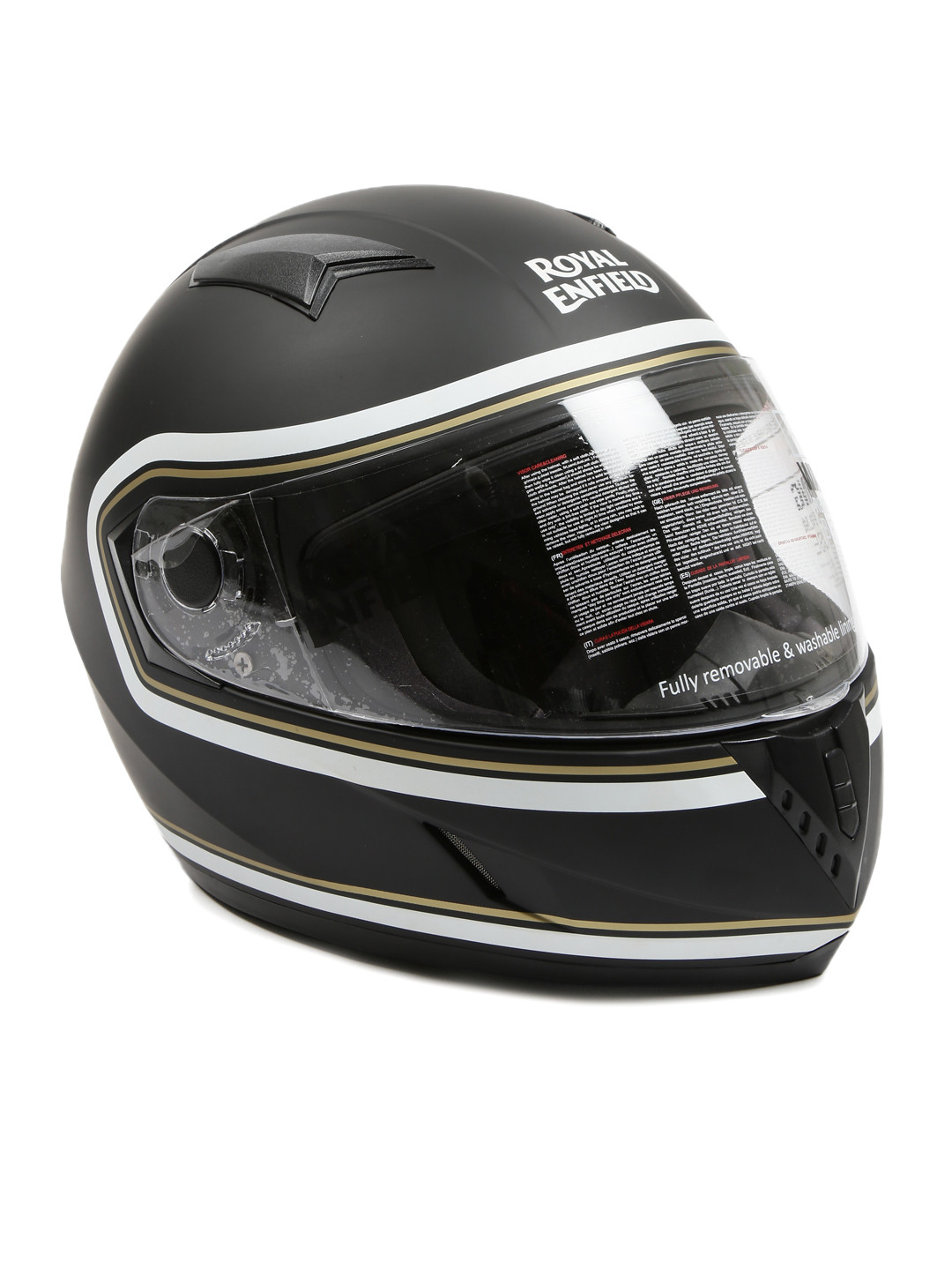 Buy Royal Enfield Unisex Matt Black Street Pin Striped Full Face Helmet Helmets for Unisex