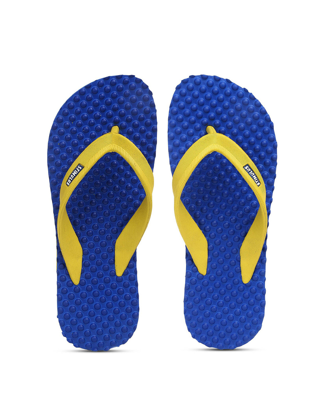 Buy Paragon Men Blue & Yellow Solid Rubber Slip On Flip Flops Flip