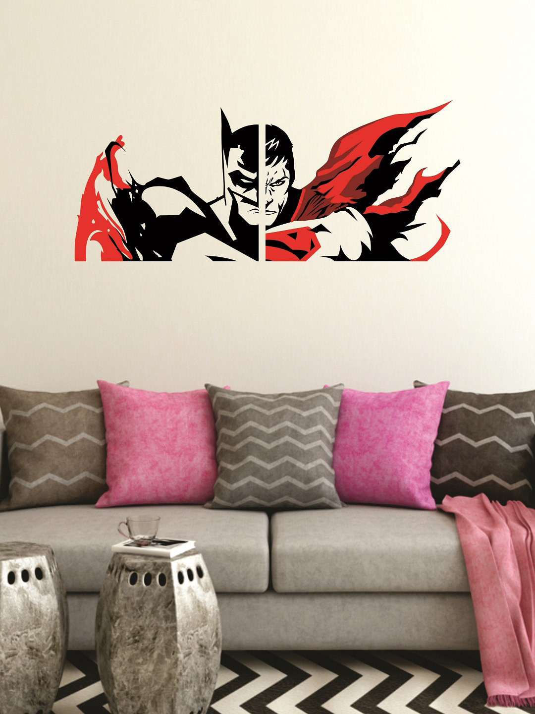 Buy WALLSTICK Black & Red Wall Sticker Decals And Stickers for Unisex