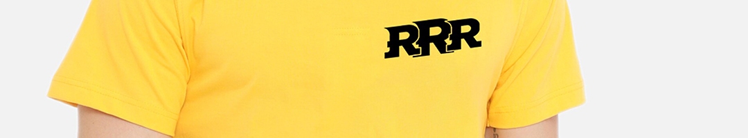 Buy Fully Filmy Men Yellow RRR Logo Printed T Shirt - Tshirts for Men ...