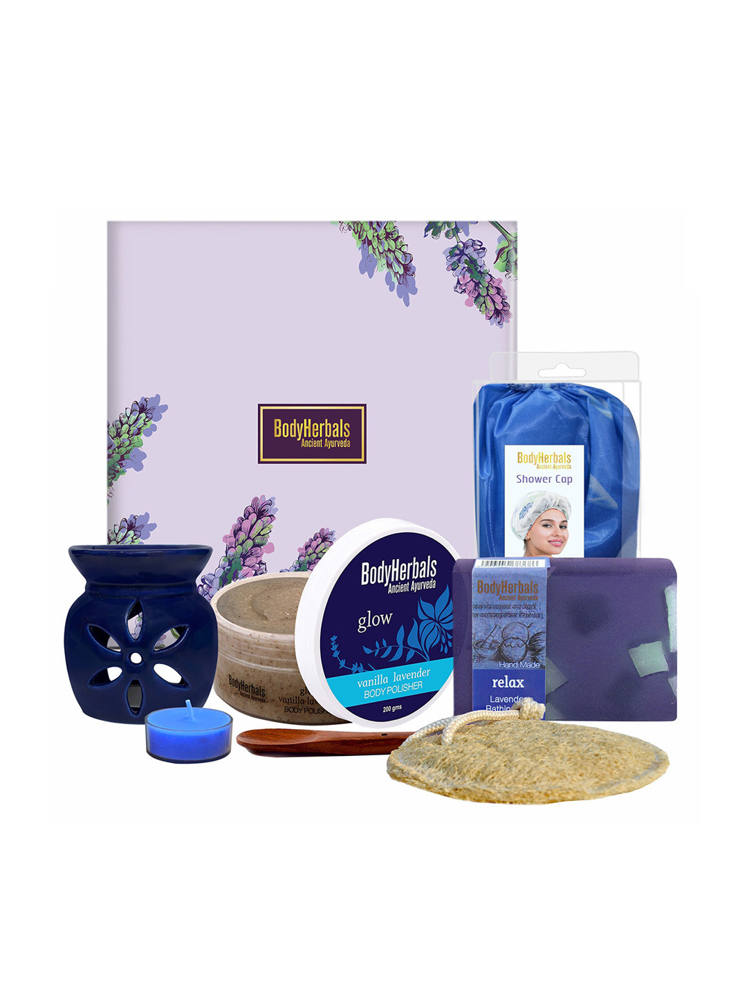 Buy BodyHerbals 7 Pcs Lavender & Vanilla Bath & Body Care Spa Gift Set ...