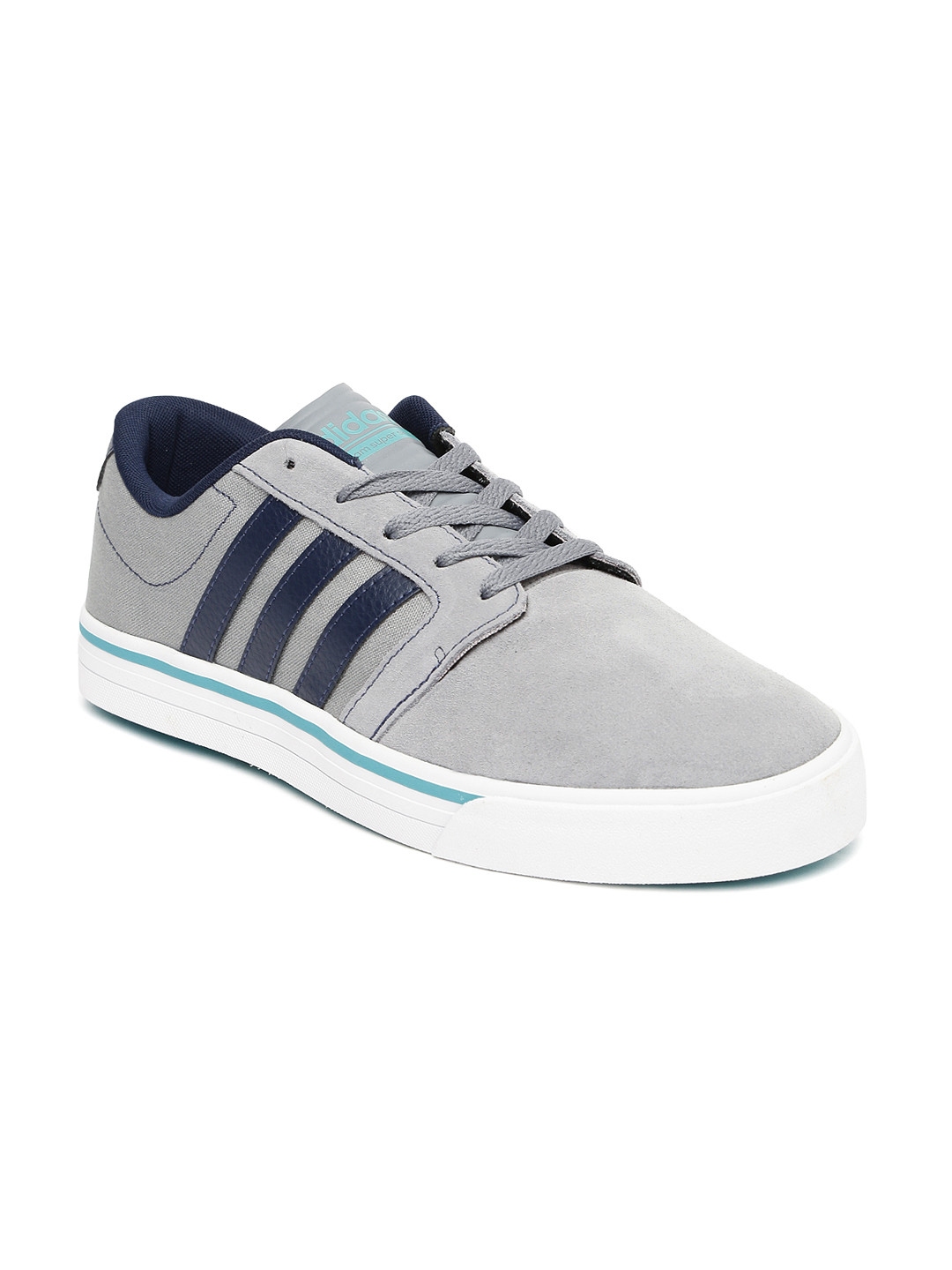 Buy ADIDAS NEO Men Grey Solid Suede Leather Cloudfoam Super Skate ...