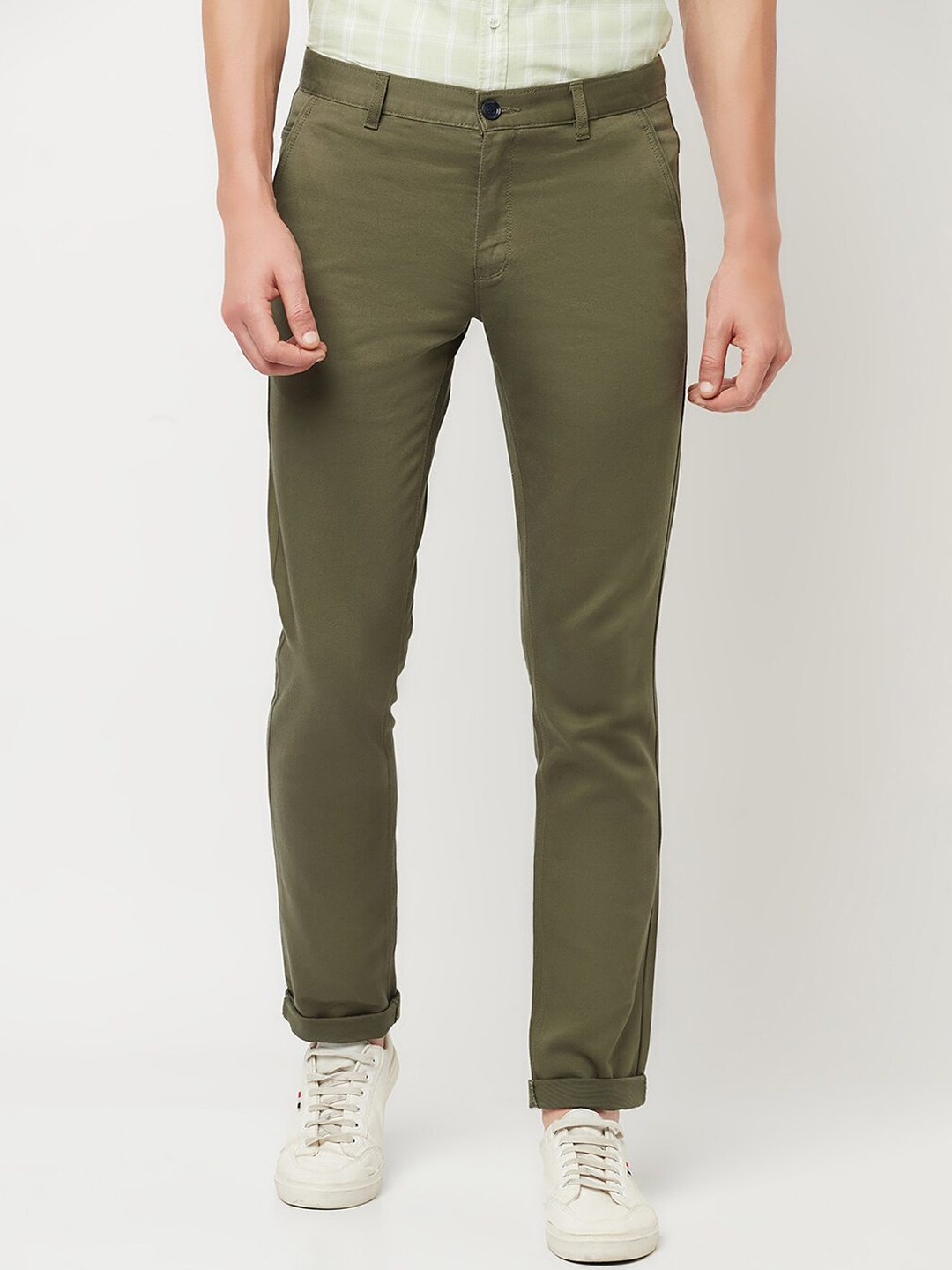 Buy Octave Men Olive Green Chinos Trousers - Trousers for Men 17310960 ...