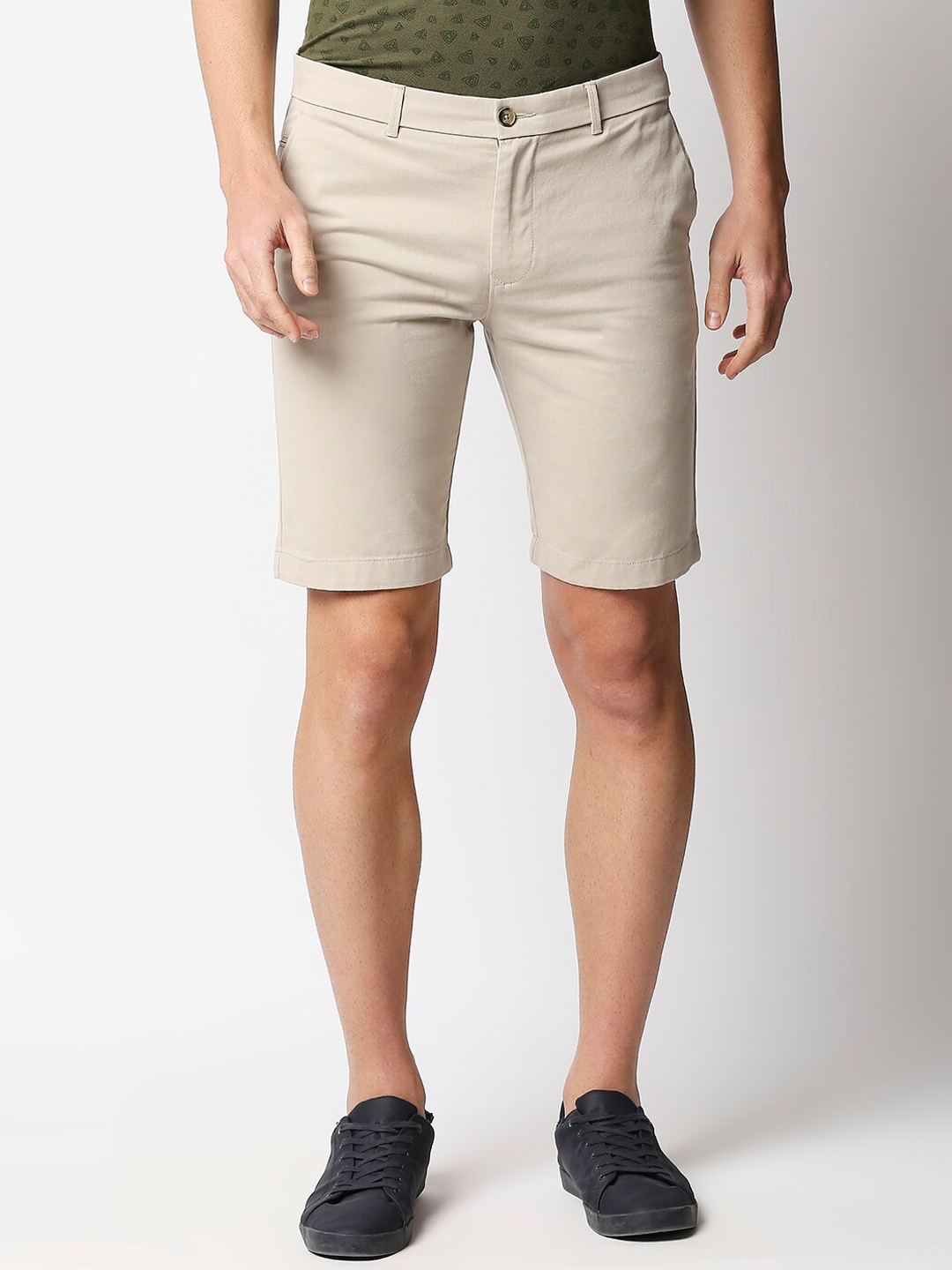 Buy Basics Men Beige Solid Shorts - Shorts for Men 17311750 | Myntra