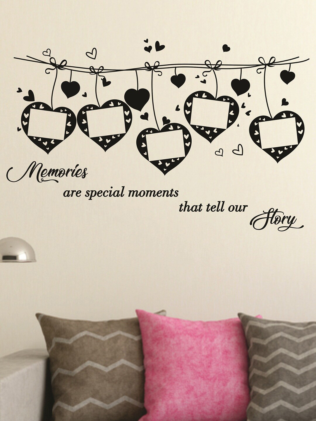 Buy WALLSTICK Black Heart Printed Wall Sticker Decals And Stickers