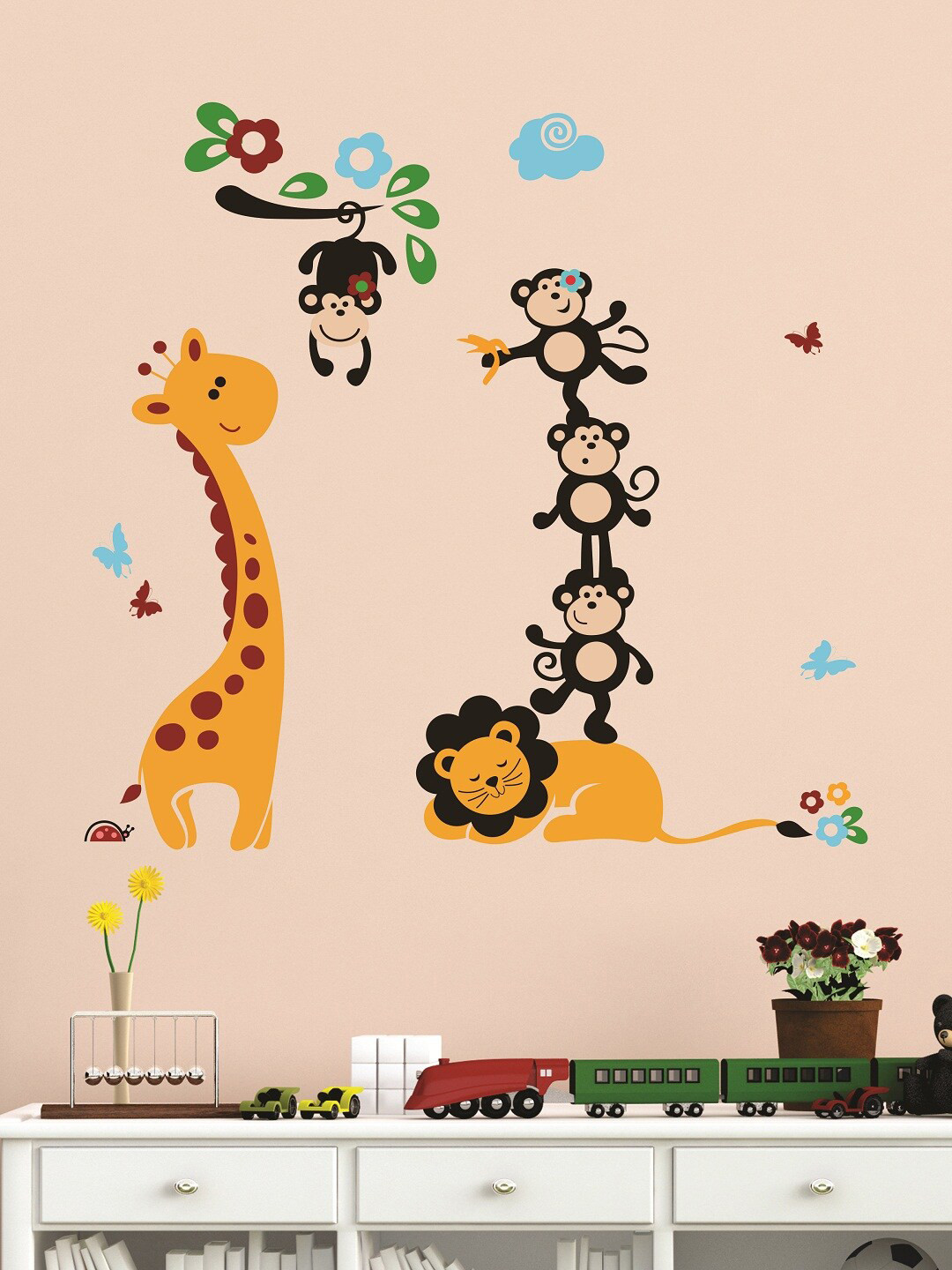 Buy WALLSTICK Yellow & Black Large Vinyl Wall Sticker Decals And