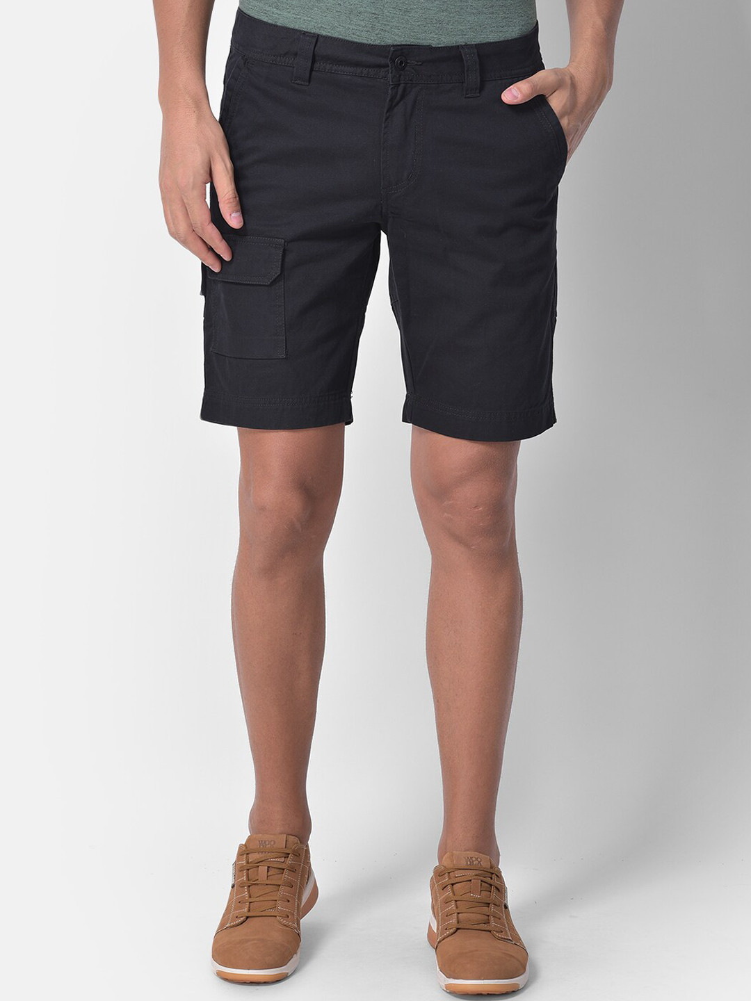 Buy Woodland Men Black Solid Cotton Regular Shorts Shorts for Men