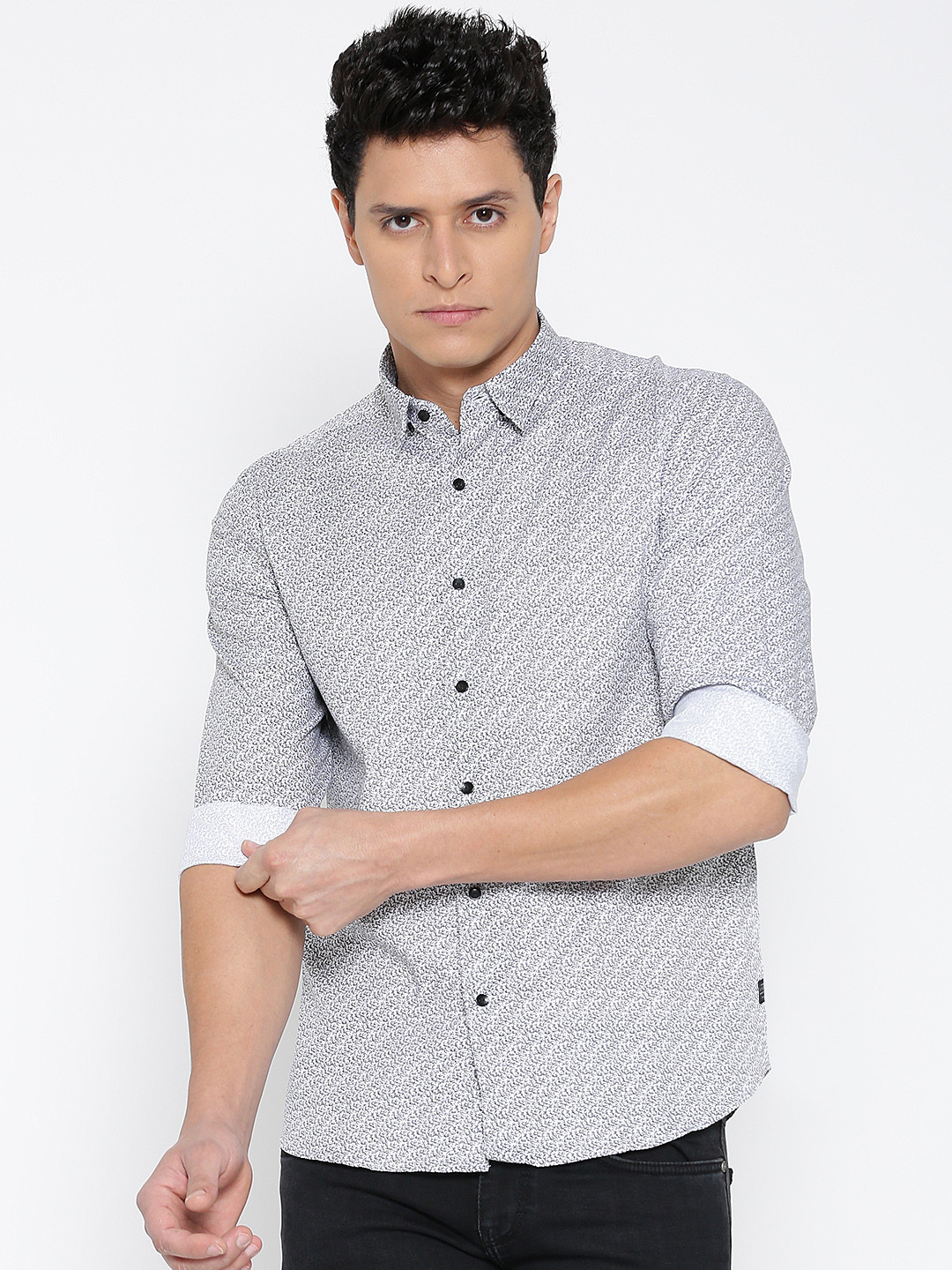 Buy Blackberrys Men Black Slim Fit Printed Casual Shirt Shirts for