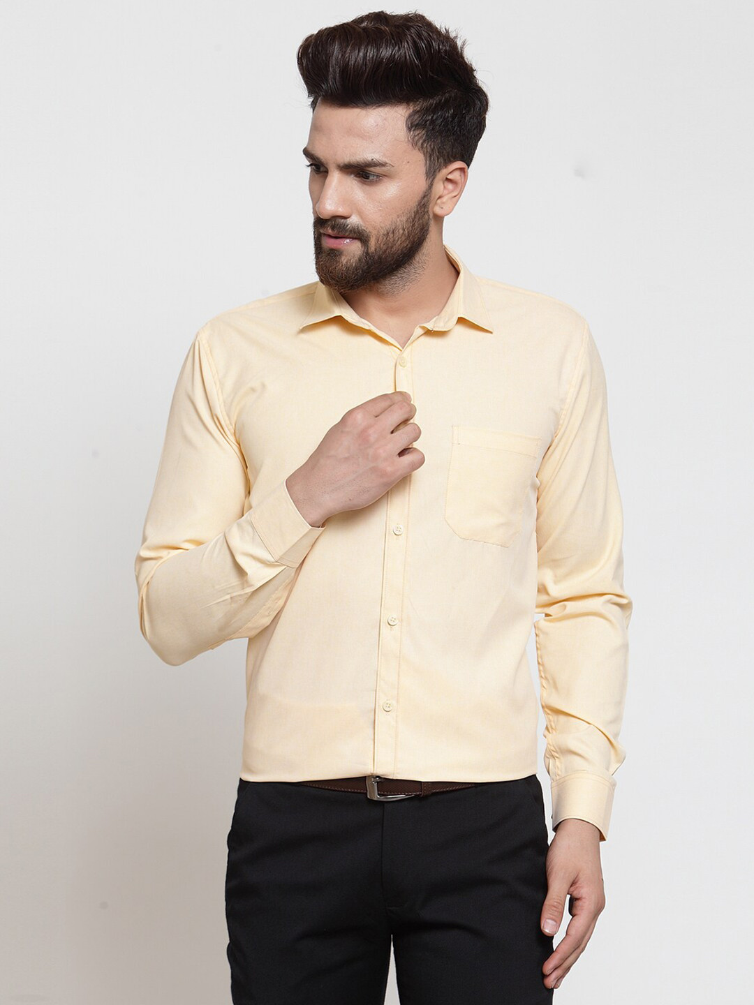 Buy JAINISH Men Yellow Classic Regular Fit Formal Shirt Shirts for