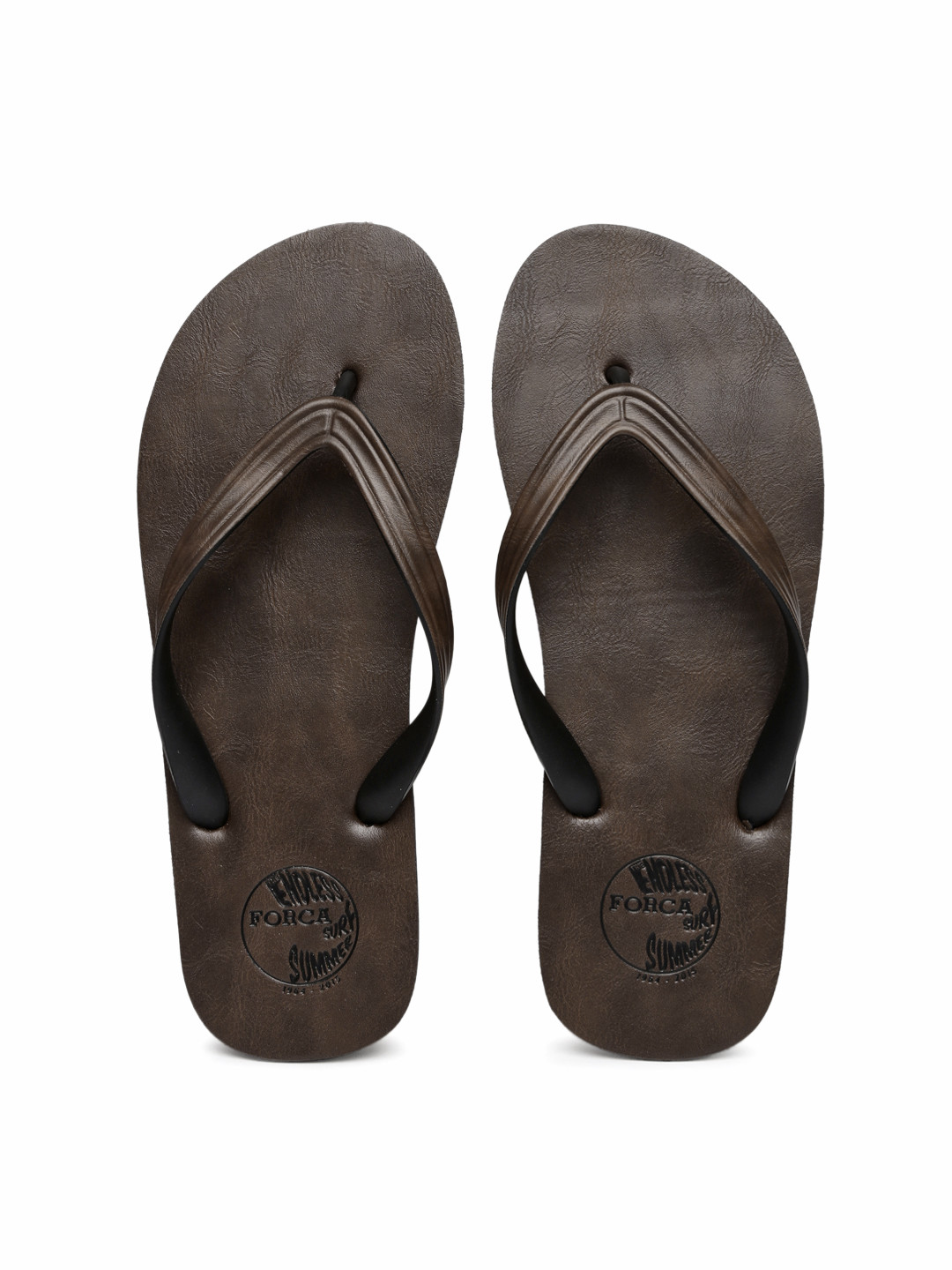 brown flip flops for men