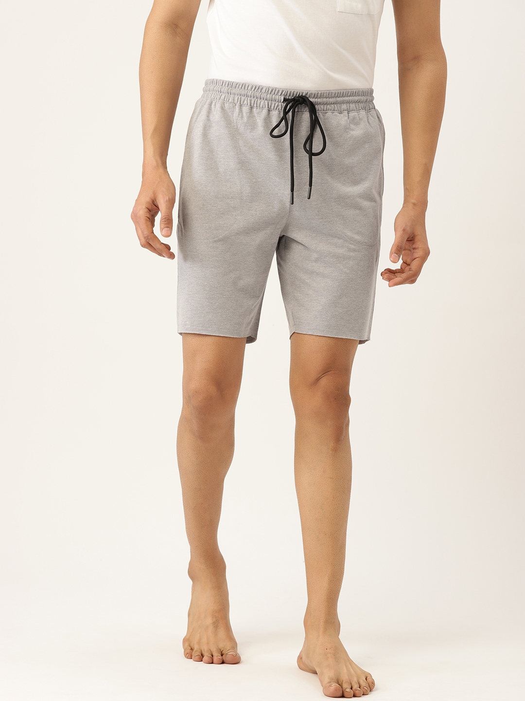 Buy ETC Men Grey Melange Solid Lounge Shorts - Lounge Shorts for Men ...
