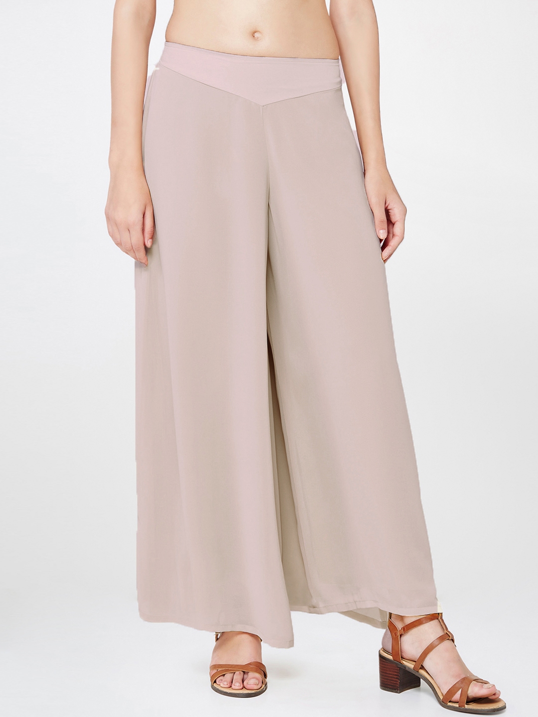 Buy AND Beige Palazzo Trousers - Palazzos for Women 1733206 | Myntra