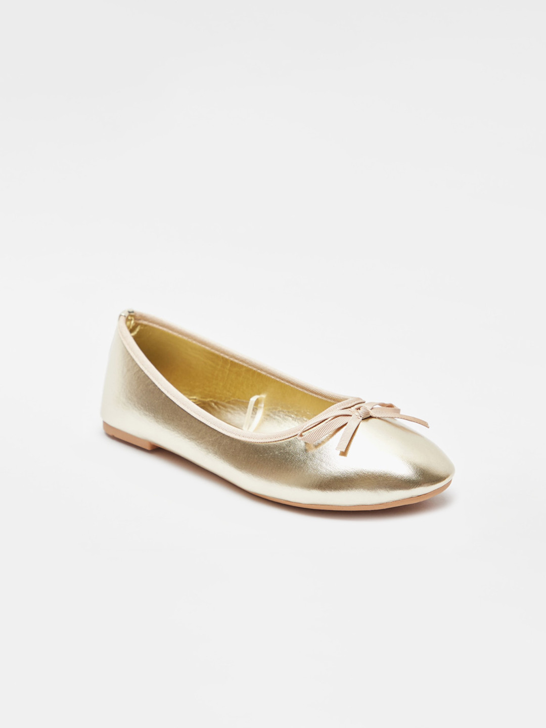Buy Shoexpress Girls Gold Toned Ballerinas With Bows Flats Flats for