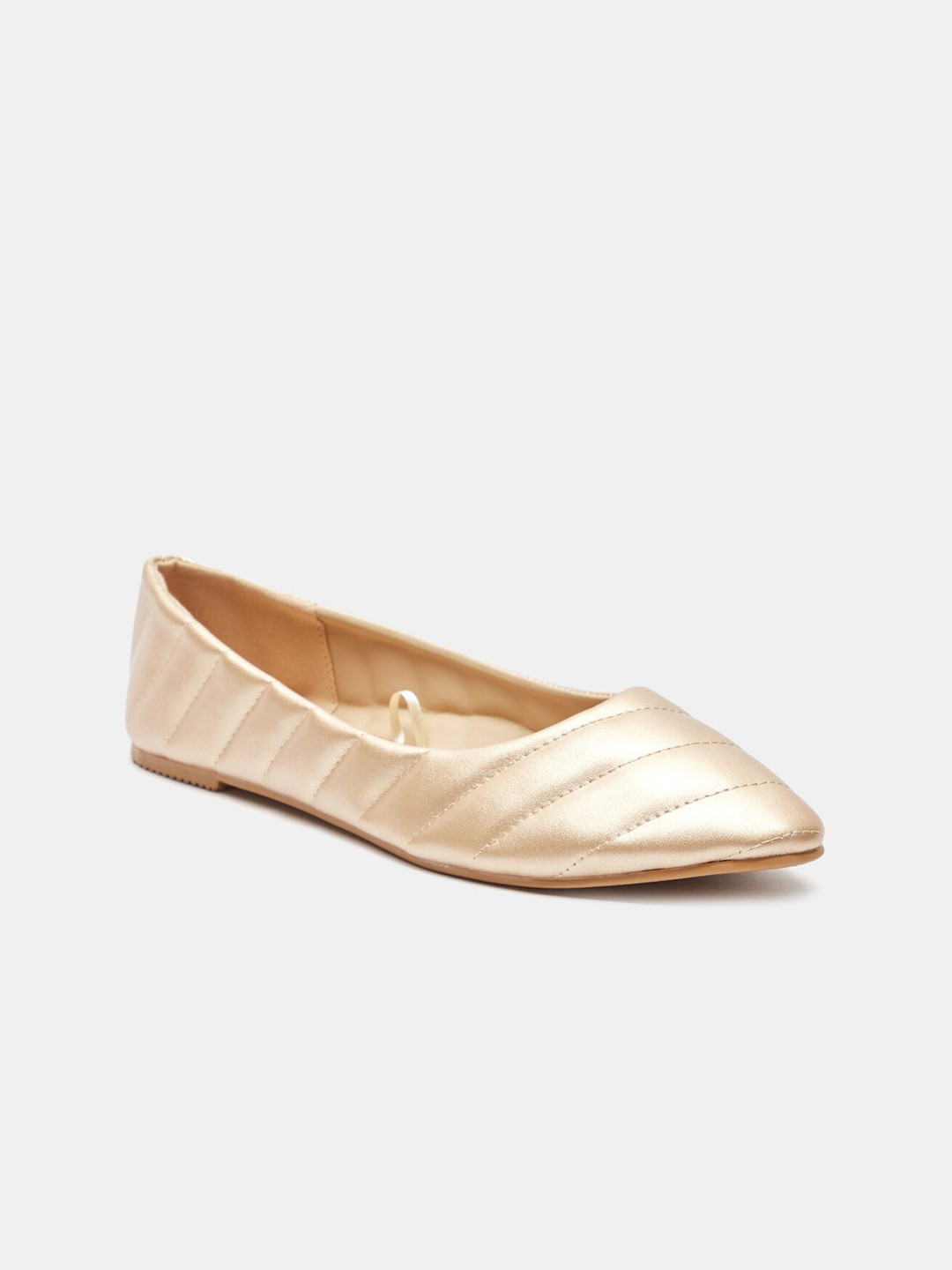 Buy Shoexpress Girls Gold Toned Woven Design Ballerinas Flats Flats
