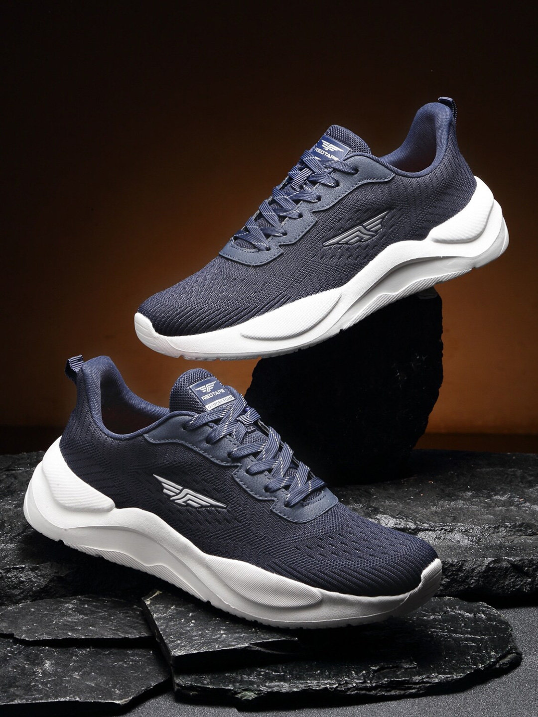 Buy Red Tape Men Navy Blue Textile Walking Shoes - Sports Shoes for Men ...