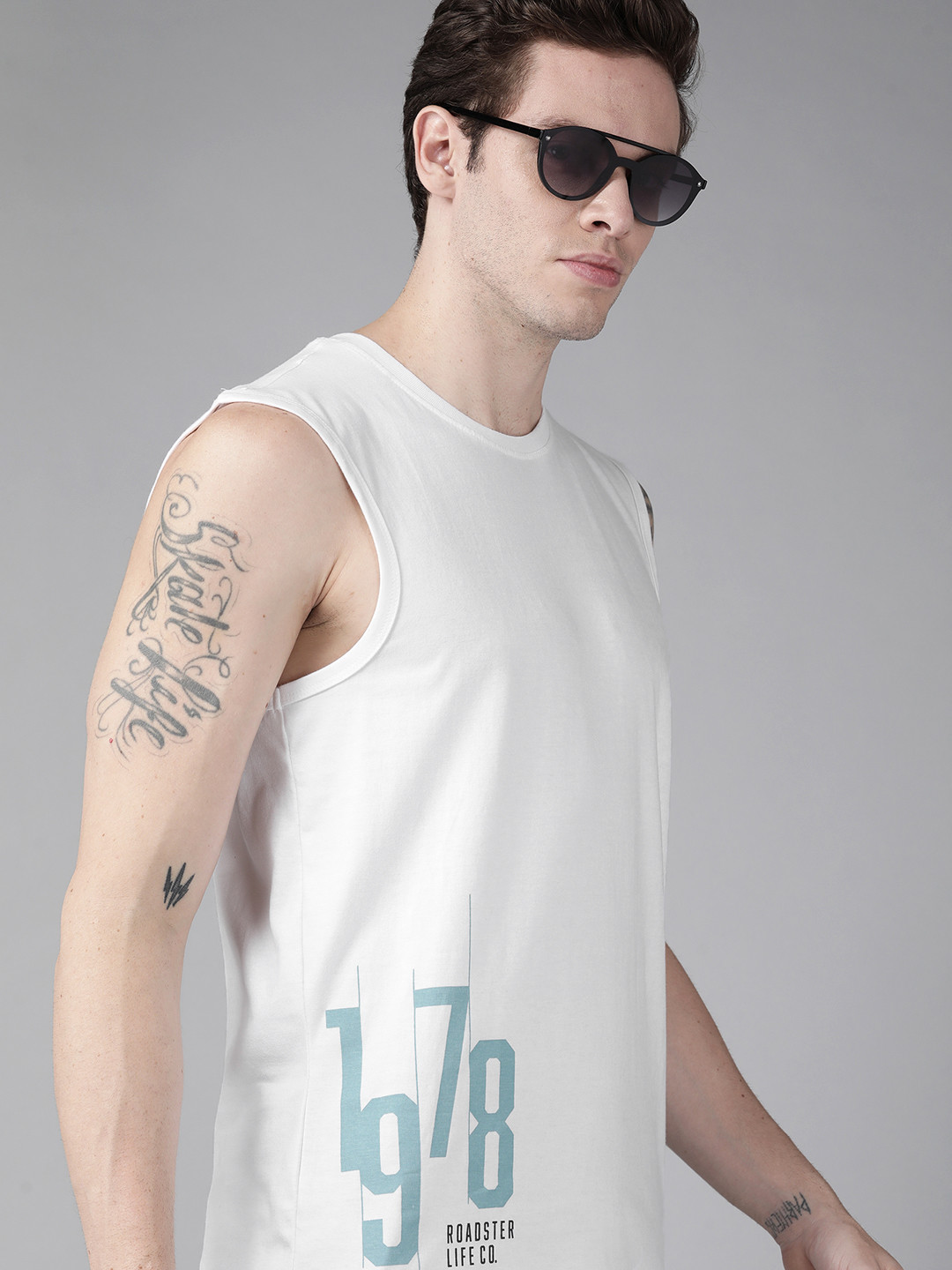 Men's Casual White Typography T-Shirt main image 1