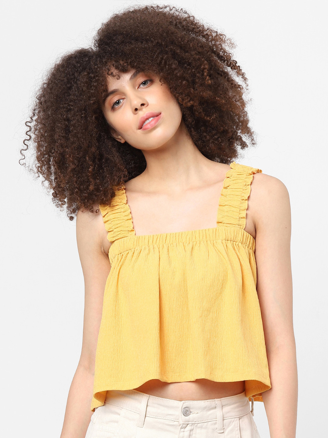 Buy ONLY Yellow Crop Top Tops for Women 17334584 Myntra