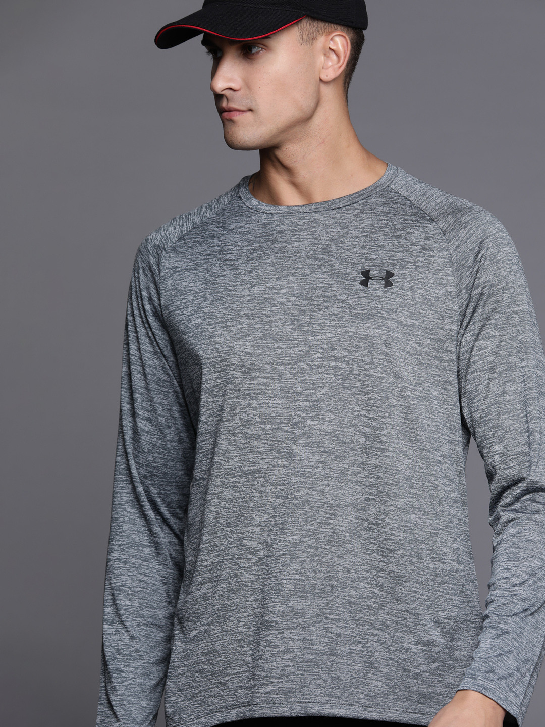 Buy UNDER ARMOUR Men Grey Melange Loose Fit Tech 2.0 T Shirt Tshirts