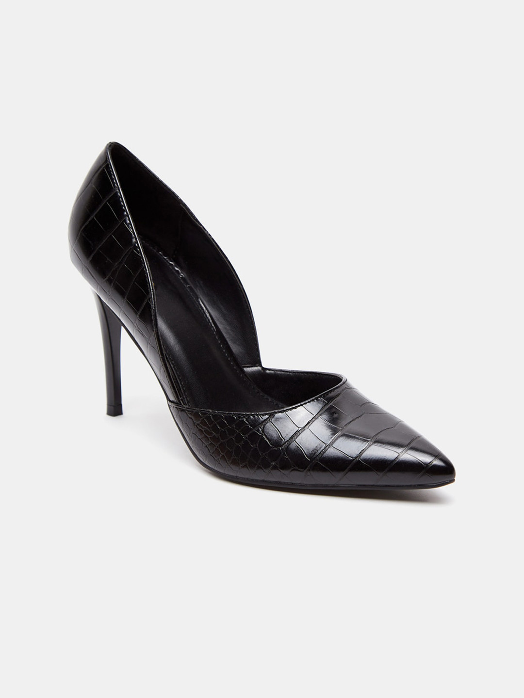 Buy Shoexpress Black Textured PU Pumps Heels for Women 17335846 Myntra