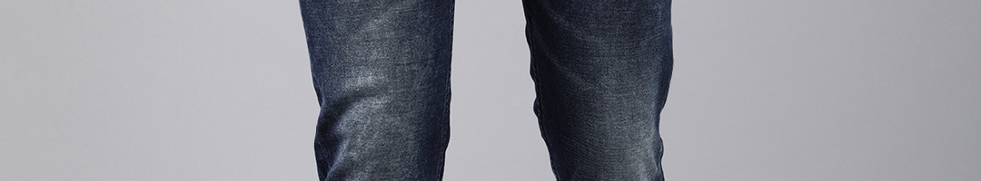 Buy Voi Jeans Men Navy Blue Urban Slim Fit Light Fade Stretchable Jeans ...