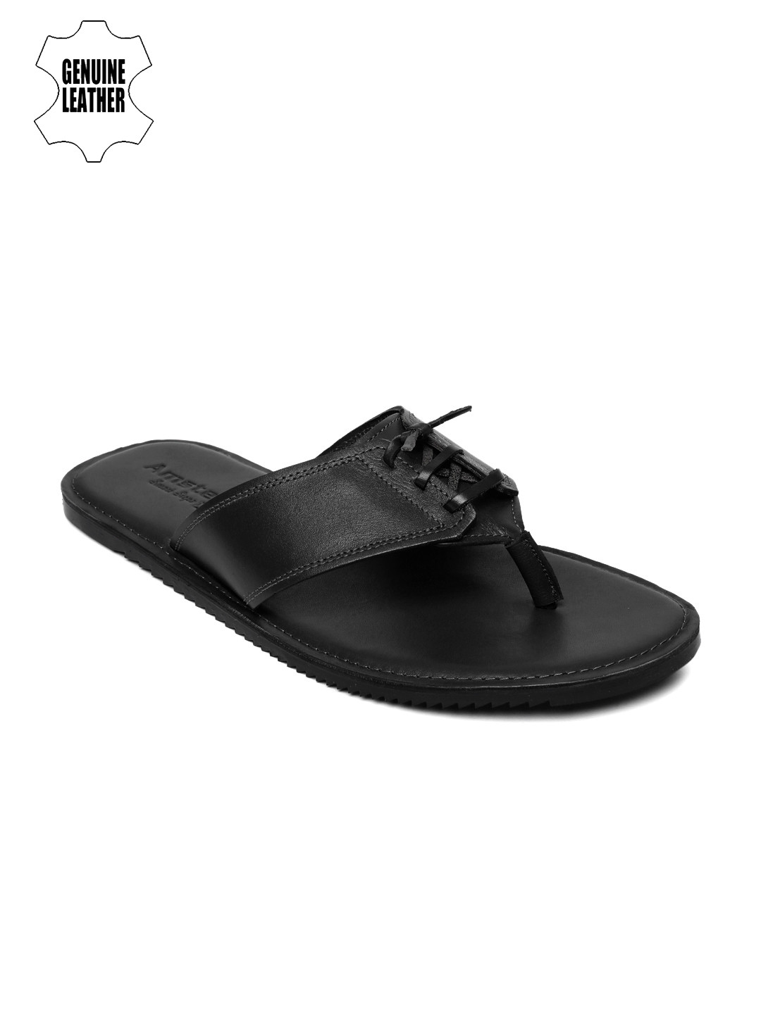 Buy Amster Men Black Genuine Leather Sandals Sandals for Men 1735388