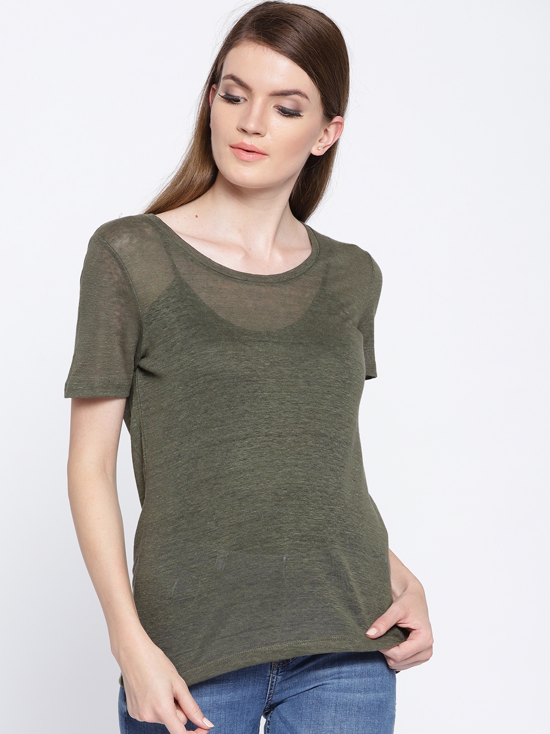 olive green tops womens