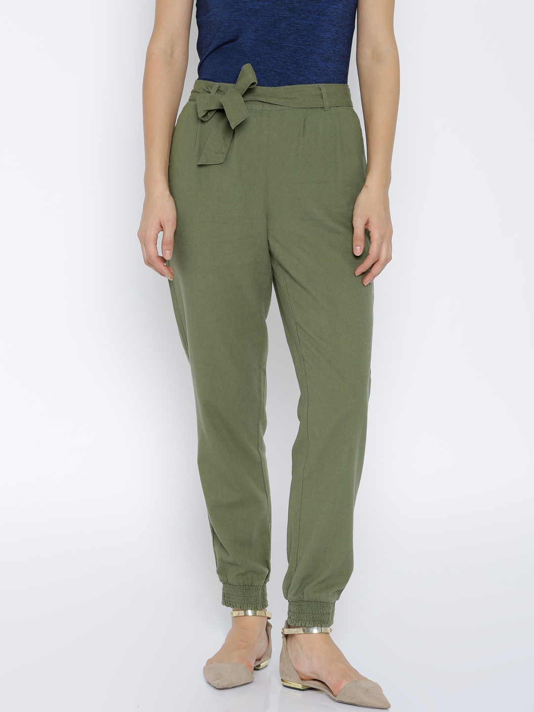 Buy Vero Moda Women Green Joggers - Trousers for Women 1735789 | Myntra