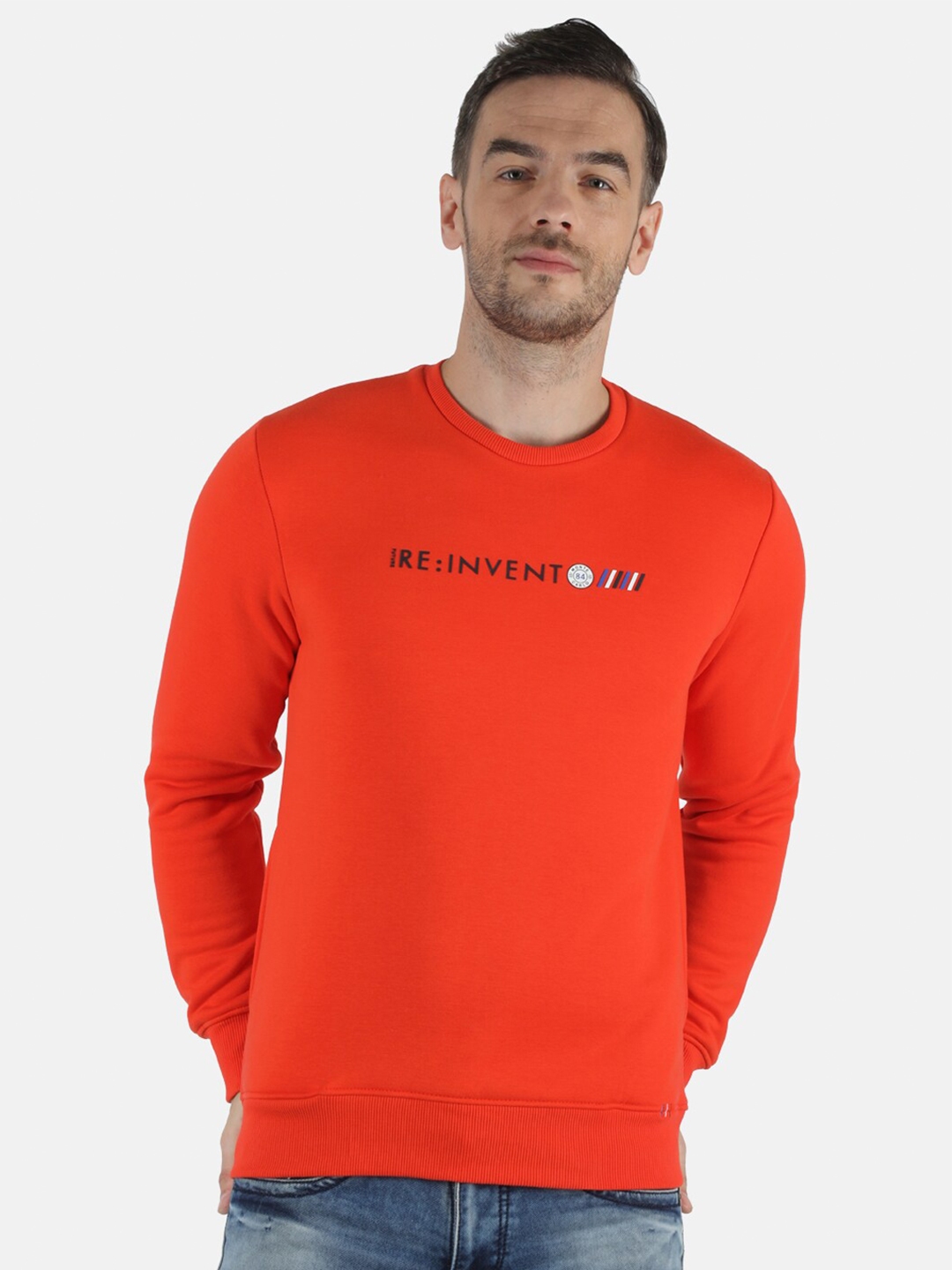 Buy Monte Carlo Men Orange Printed Sweatshirt Sweatshirts for Men