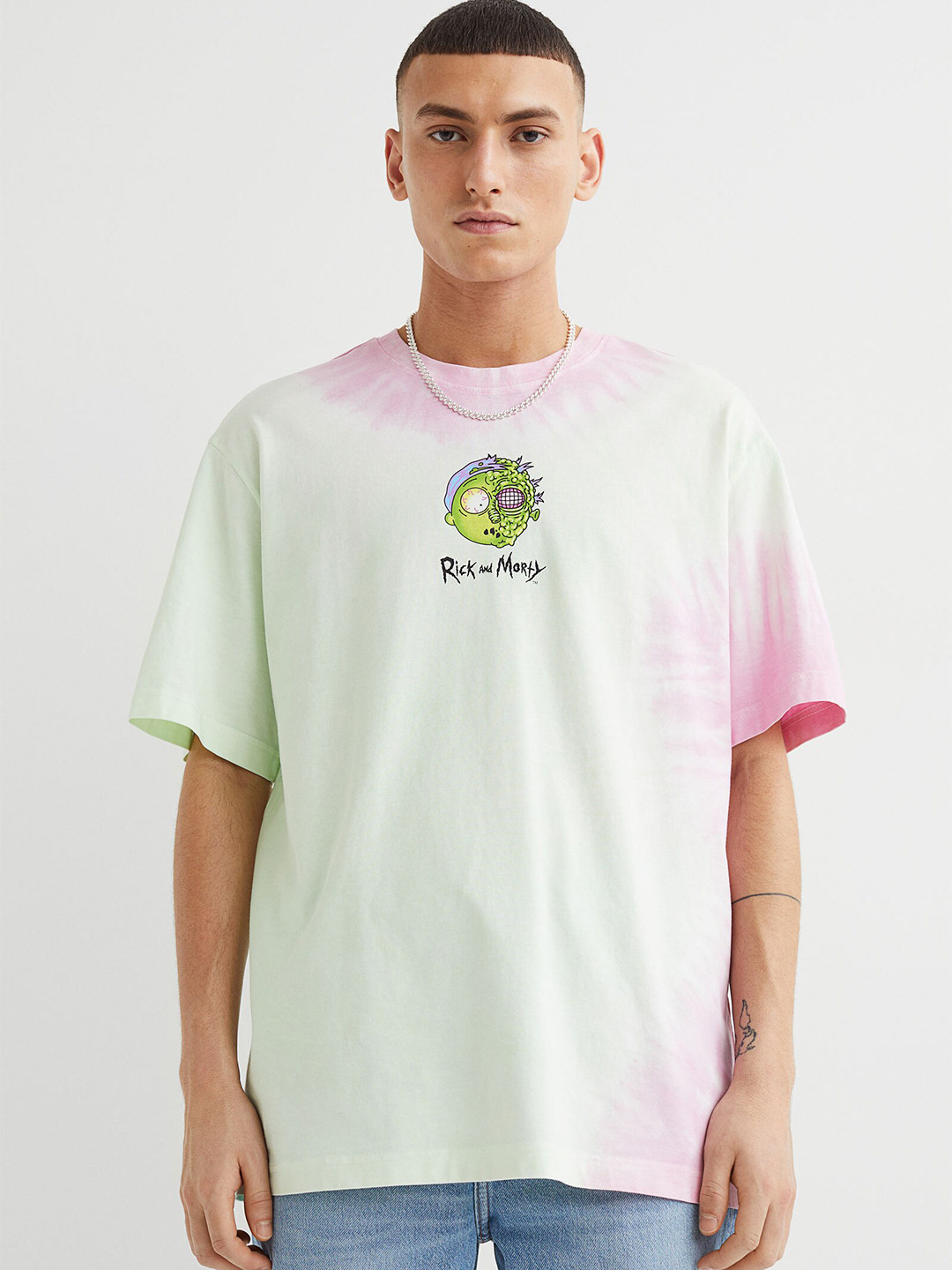 Buy H&M Men Green Relaxed Fit Printed T Shirt Tshirts for Men