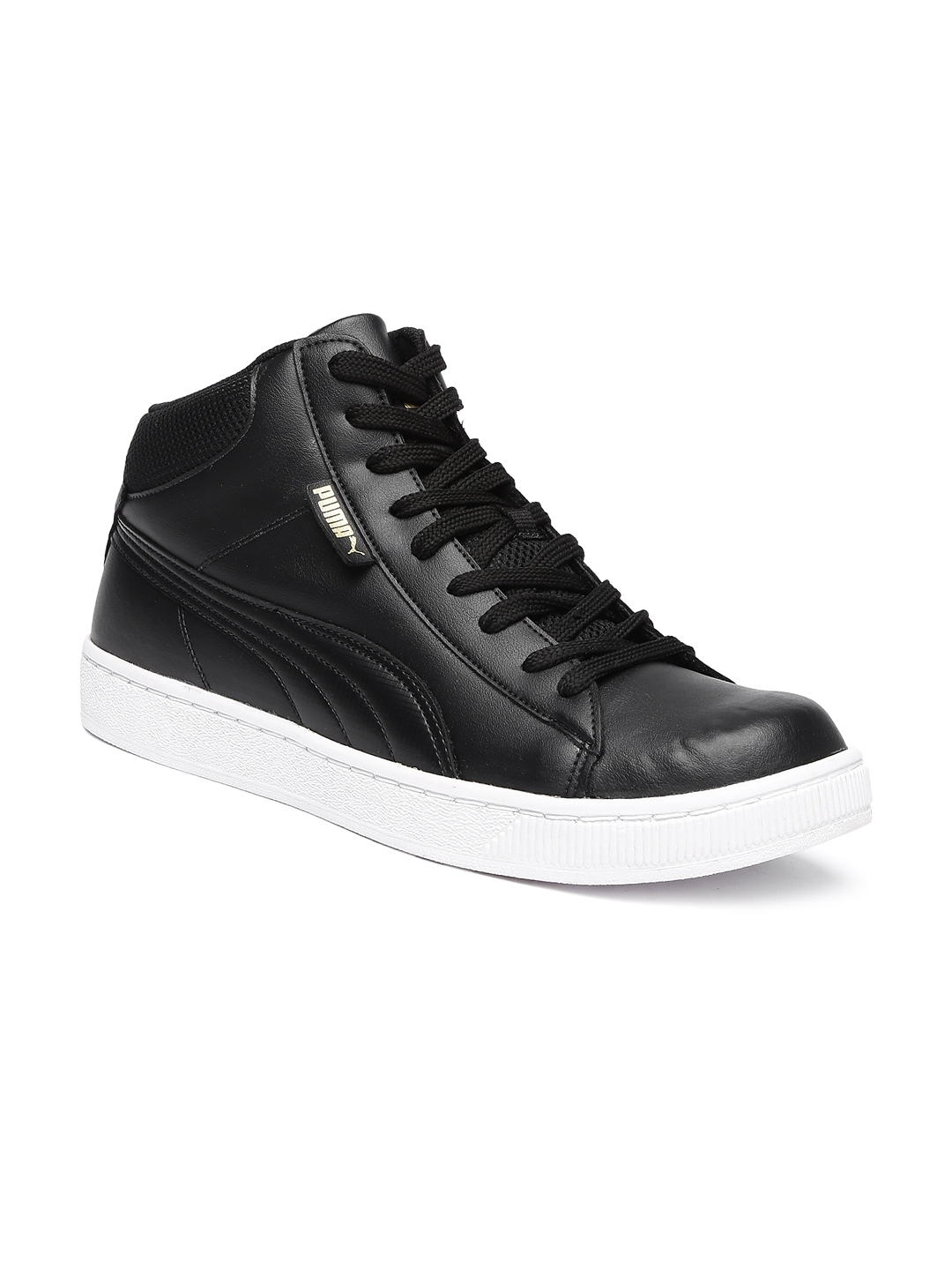 Buy Puma Men Black 1948 Solid Mid Top Sneakers - Casual Shoes for Men ...