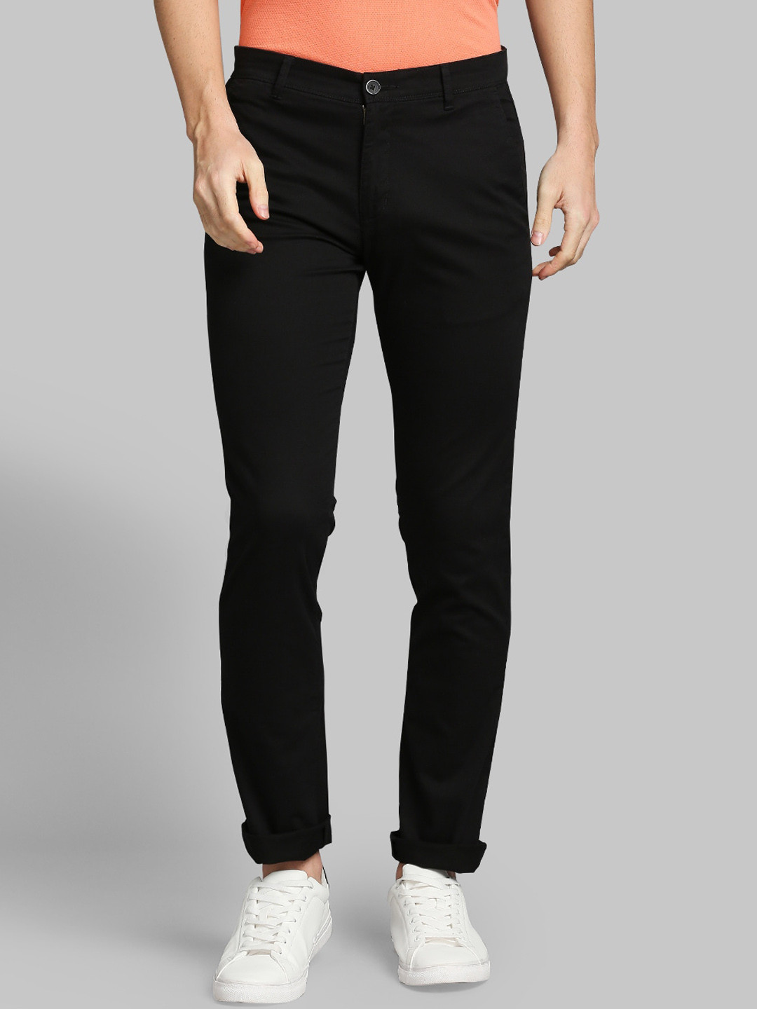 Buy Parx Men Black Tapered Fit Trousers - Trousers for Men 17369402 ...