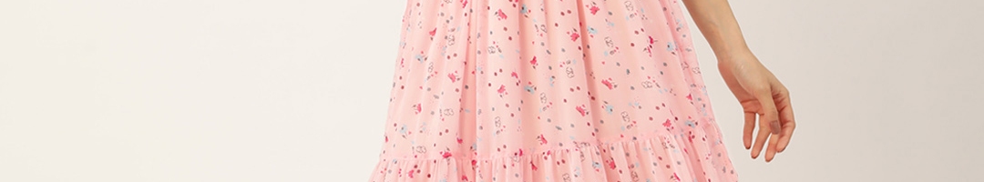 Buy Antheaa Pink Floral Chiffon Midi Dress - Dresses for Women 17371260 ...