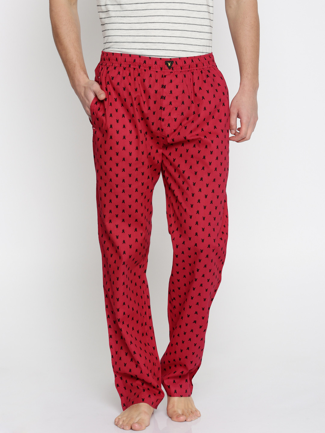 Buy Playboy Red Printed Lounge Pants LWPP - Lounge Pants for Men 