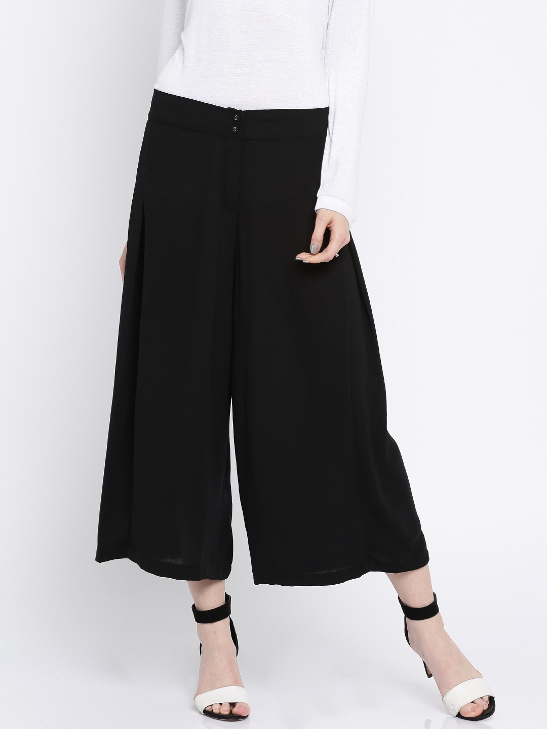 black culotte pants