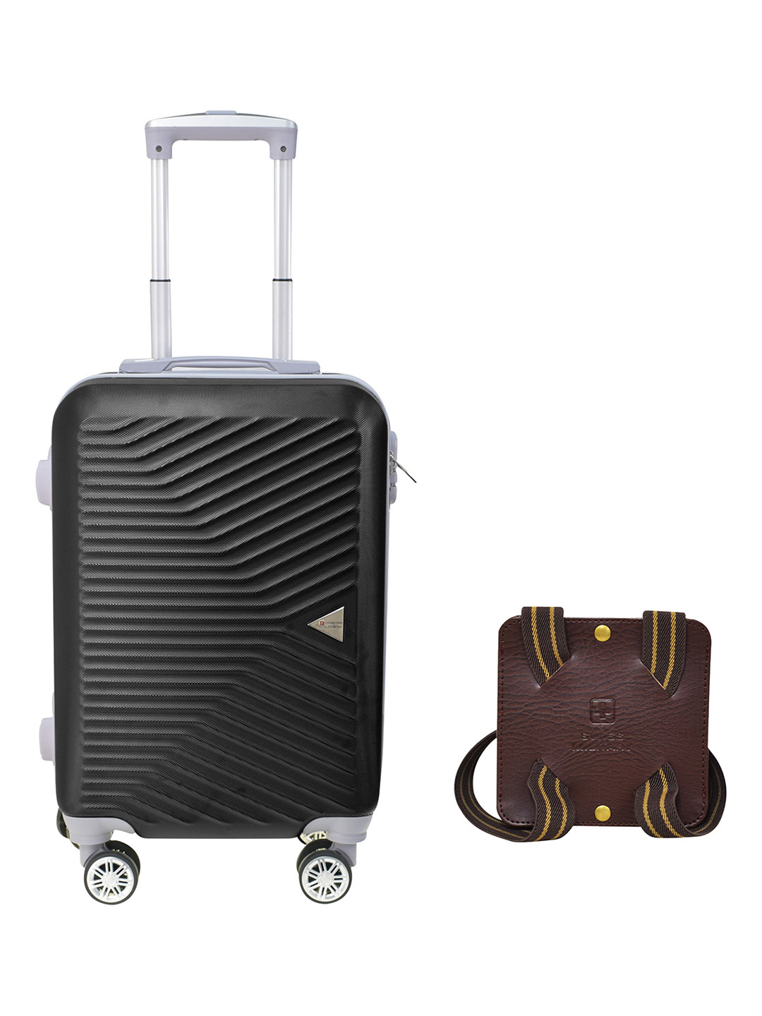 Buy SWISS MILITARY Pack Of 2 Black Unbreakable Cabin Size Trolley Bag