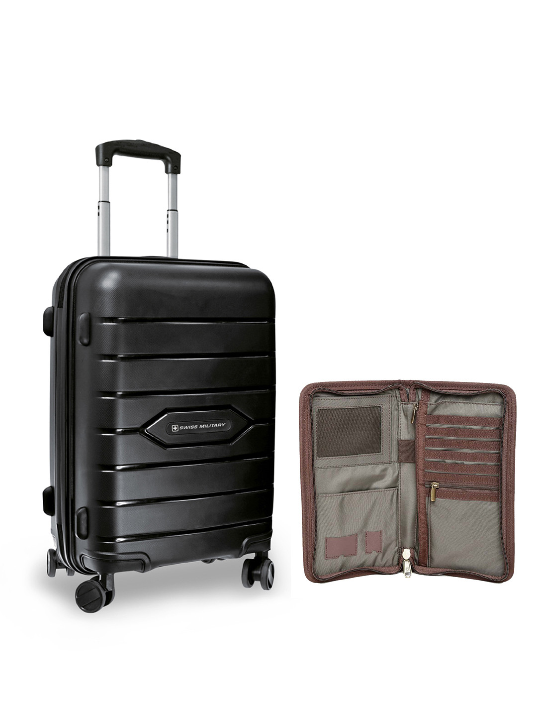 Buy SWISS MILITARY Black Combo Of 2 Polycarbonate Cabin Size Luggage