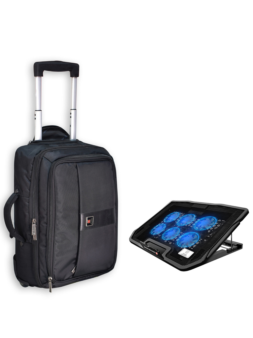 Buy SWISS MILITARY Pack Of Black Laptop Back Pack And Laptop Cooling