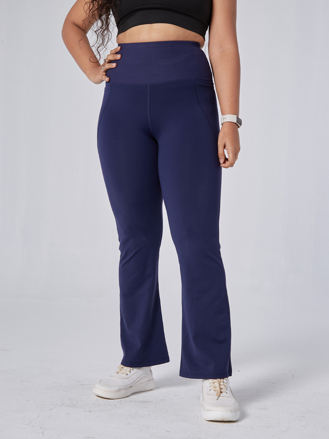 Buy Women Navy Blue High Waist The Ultimate Flare Pants
