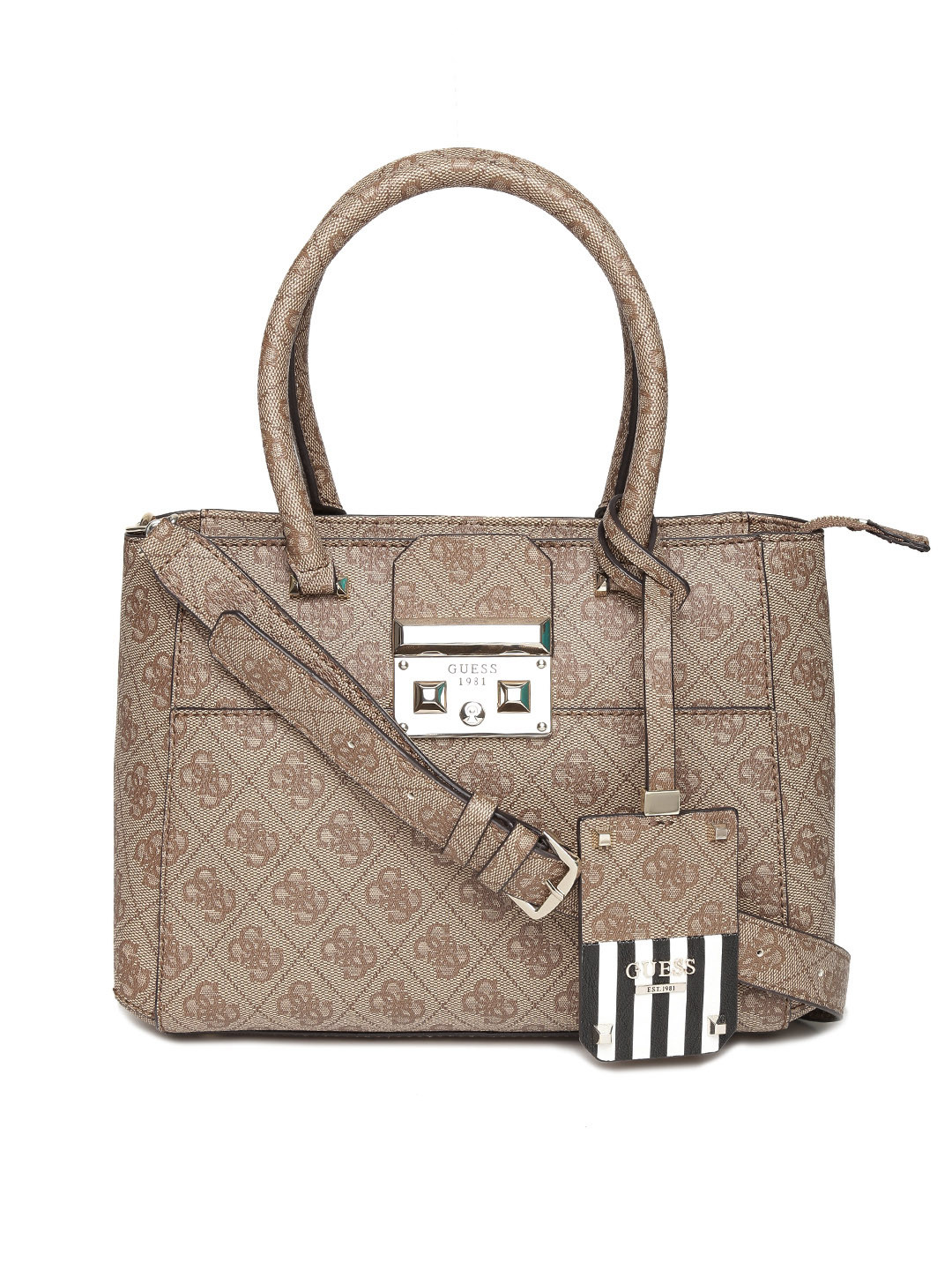 Buy GUESS Brown Printed Handheld Bag Handbags for Women 1738185 Myntra