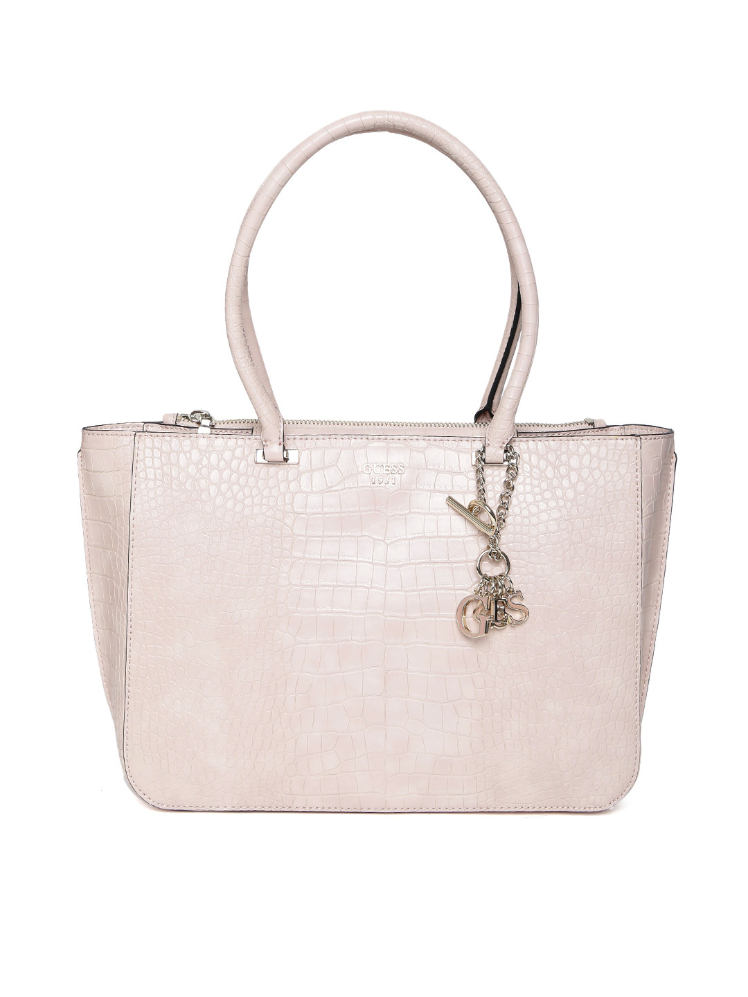 Buy GUESS Dusty Pink Logo Textured Shoulder Bag Handbags for Women 1738195 Myntra